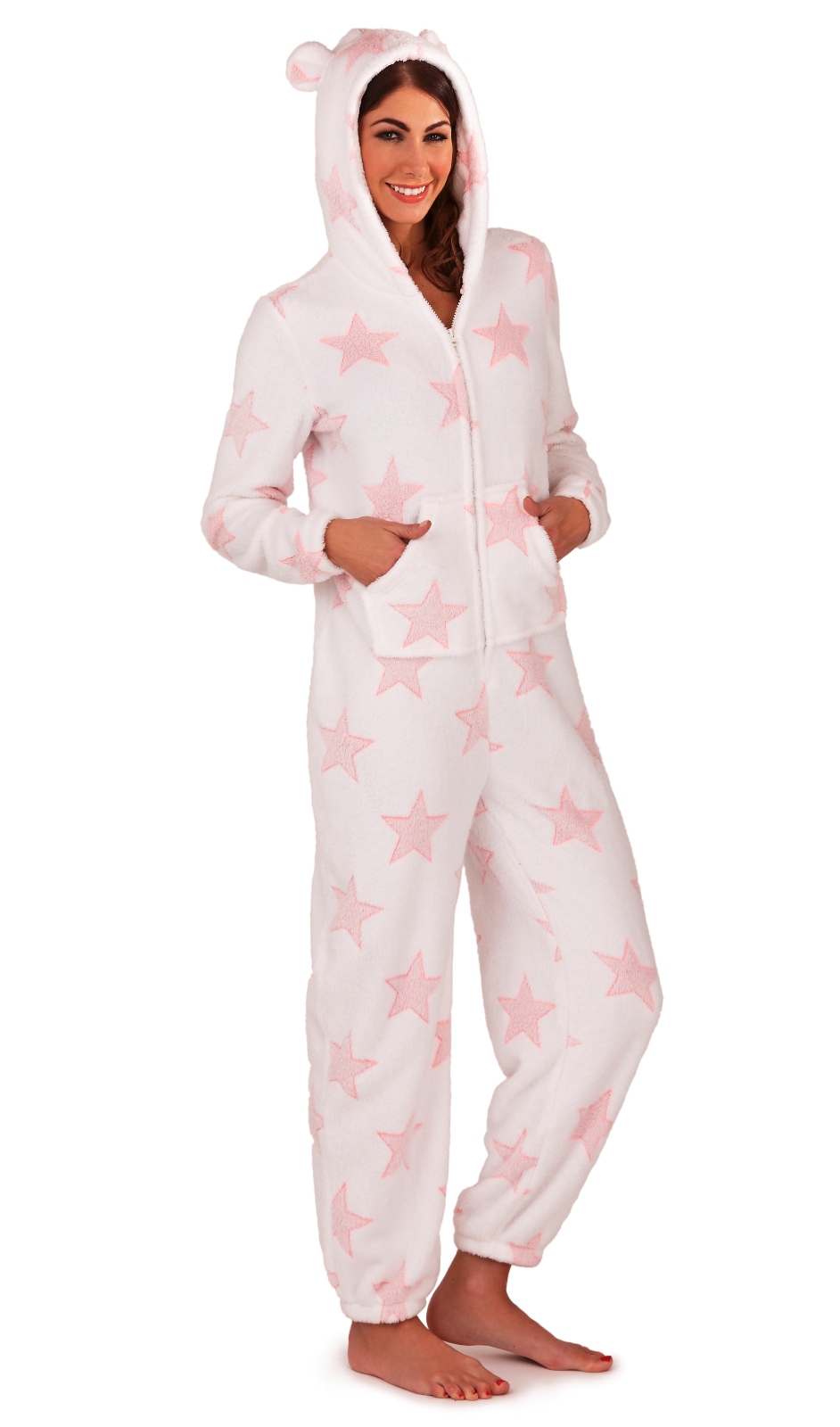 Womens Luxury Onesie All In One Hooded Pyjamas Pjs Jumpsuit Ladies Size Uk 6 16 Ebay 8277